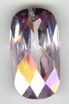 1 20x11mm Faceted Rectangle Drop Light Amethyst Cubic Zirconia